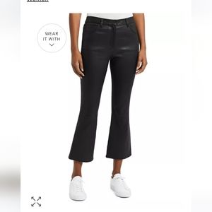 BNWT Theory Kick 5 Pkt leather cropped flare pant
